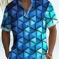 Hawaiian Shirt / Adults / S Vintage Art 3D Gradient Geometric Stretch Hawaiian Shirt