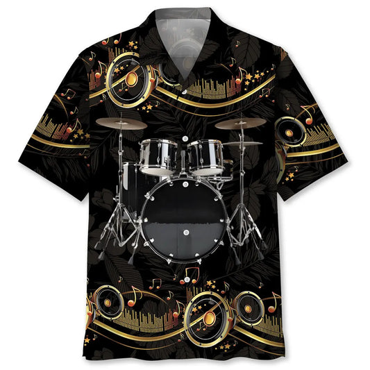 Hawaiian Shirt / Adults / S Vintage Black Drum Hawaiian Shirt