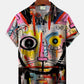 Hawaiian Shirt / Adults / S Vintage Cat 50s Abstract Oil Painting Hawaiian Shirt