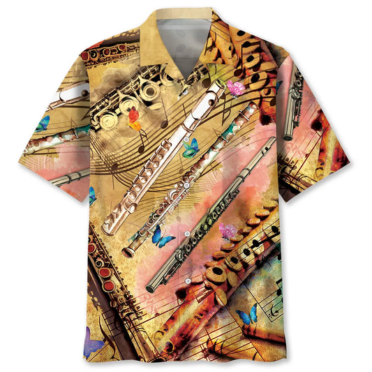 Hawaiian Shirt / Adults / S Vintage Classic Flute Hawaiian Shirt Men