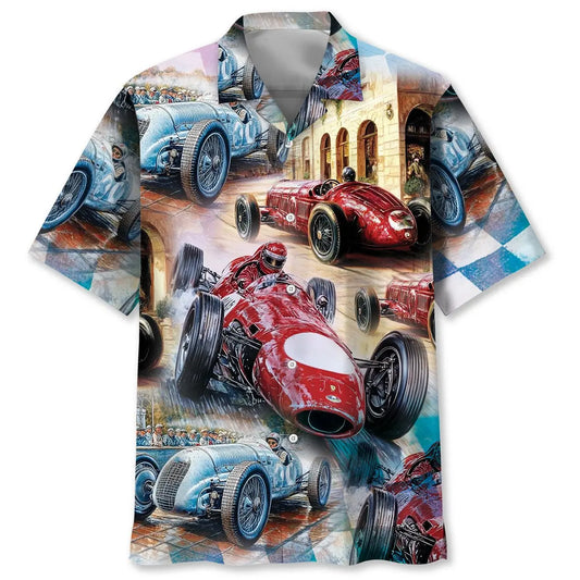 Hawaiian Shirt / Adults / S Vintage Classic Race Car Hawaiian Shirt