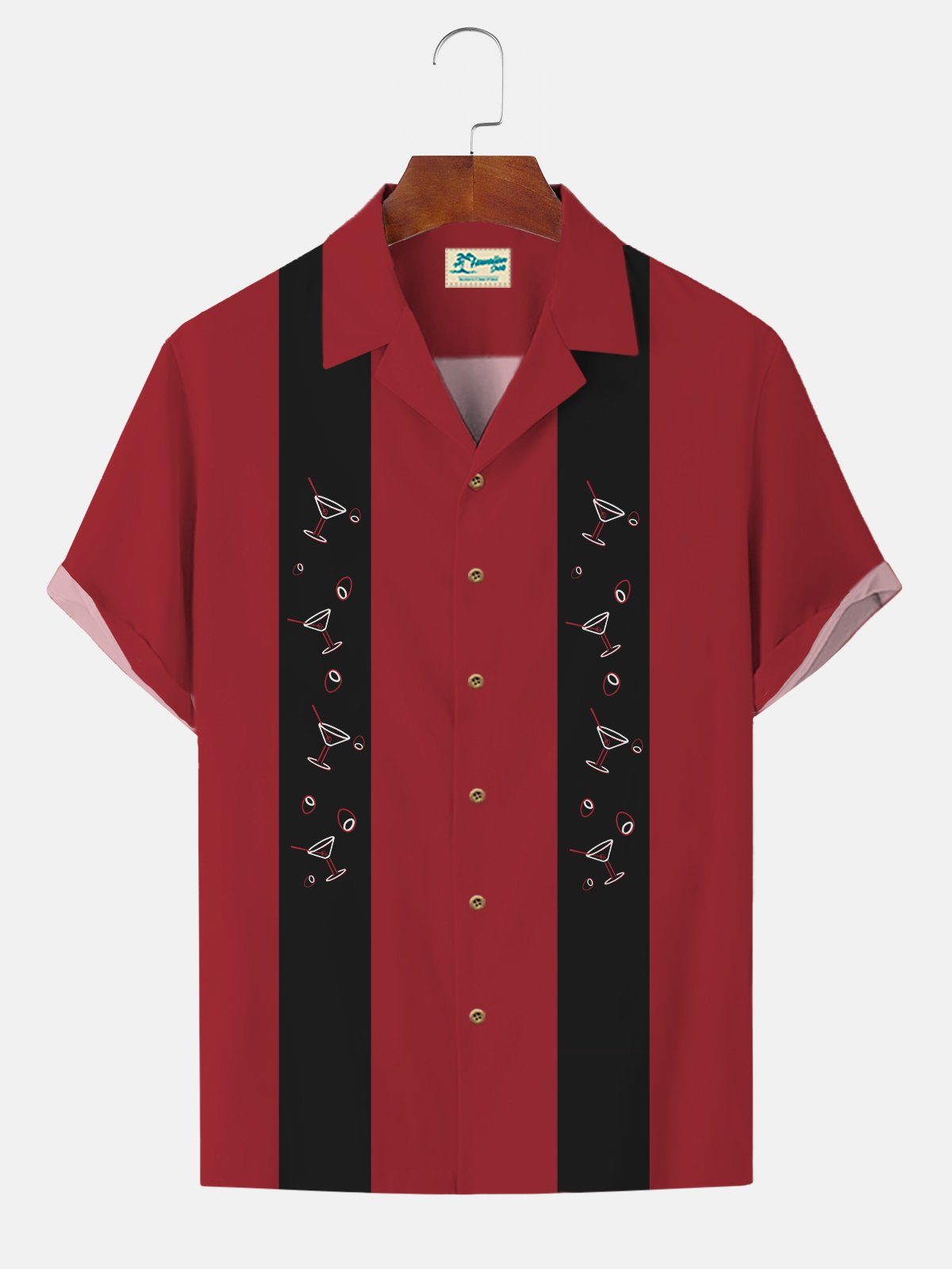 Hawaiian Shirt / Adults / S Vintage Cocktail 60S Retro Men's Bowling Aloha Hawaiian Shirt