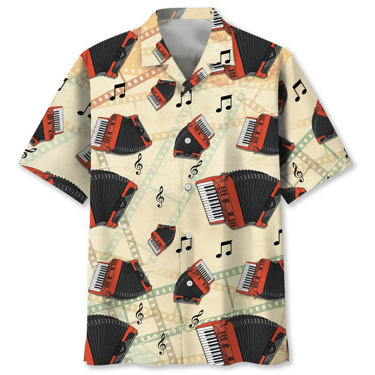 Hawaiian Shirt / Adults / S Vintage Color Accordion Hawaiian Shirt
