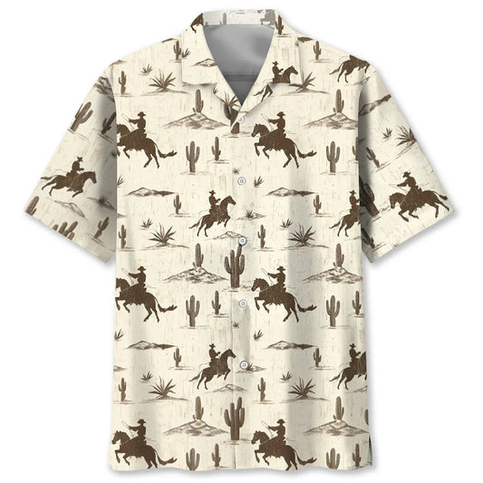 Hawaiian Shirt / Adults / S Vintage Cowboy Desert Hawaiian Shirt