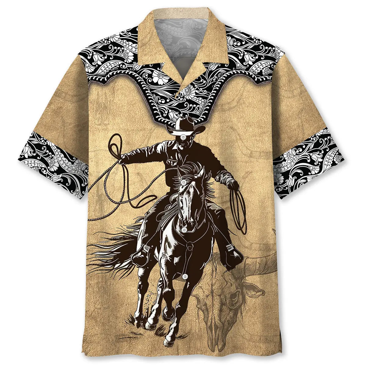 Hawaiian Shirt / Adults / S Vintage Cowboy Hawaiian Shirt