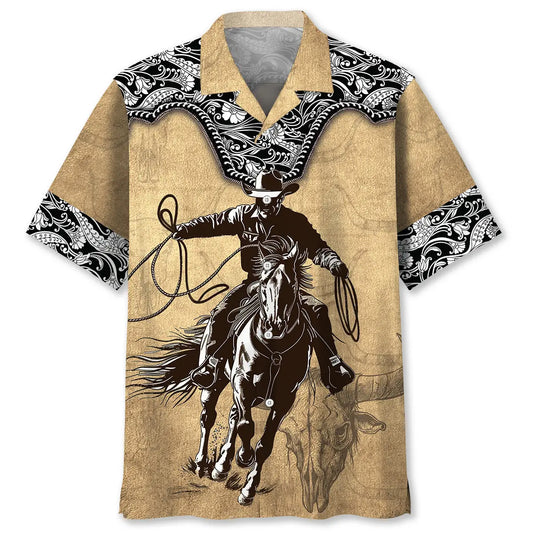 Hawaiian Shirt / Adults / S Vintage Cowboy Hawaiian Shirt