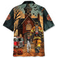 Vintage Firefighter Halloween Night Art Hawaiian Shirt