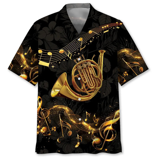Hawaiian Shirt / Adults / S Vintage French Horn Hawaiian Shirt
