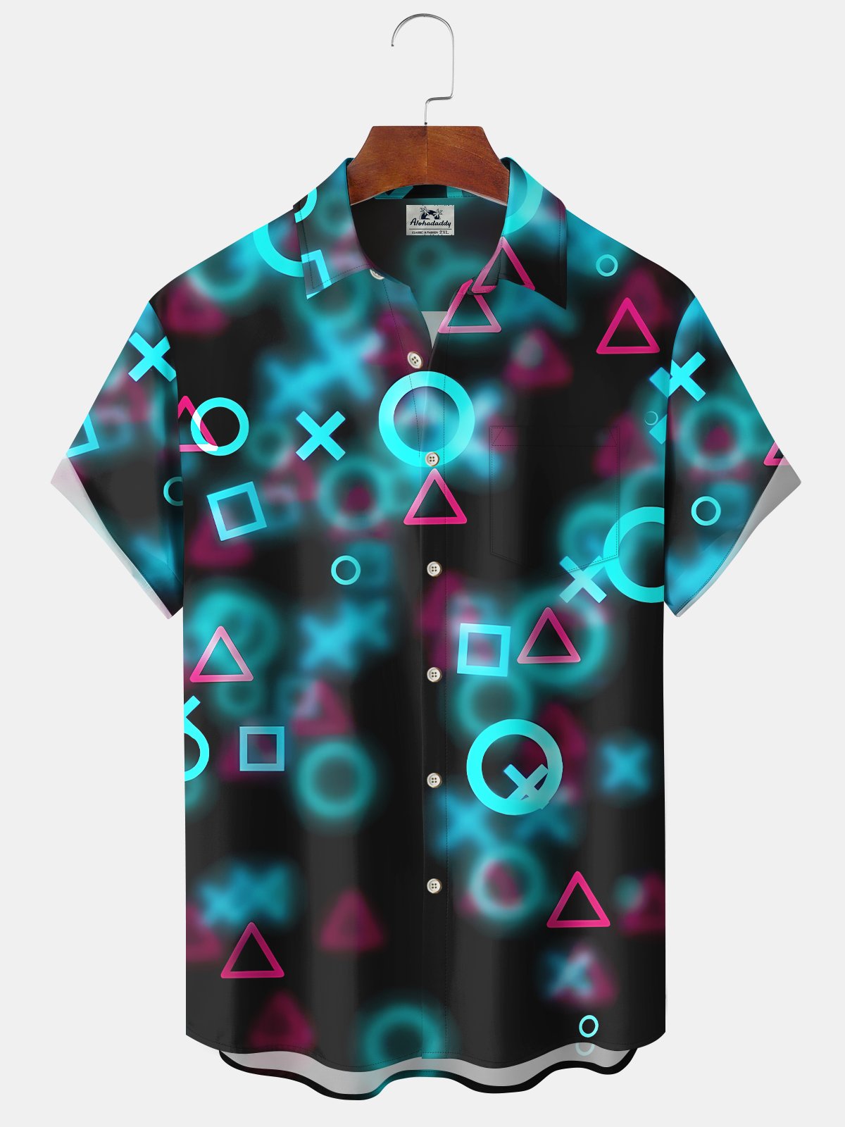 Hawaiian Shirt / Adults / S Vintage Geometric 3D Gradient Space Movie Hawaiian Shirt