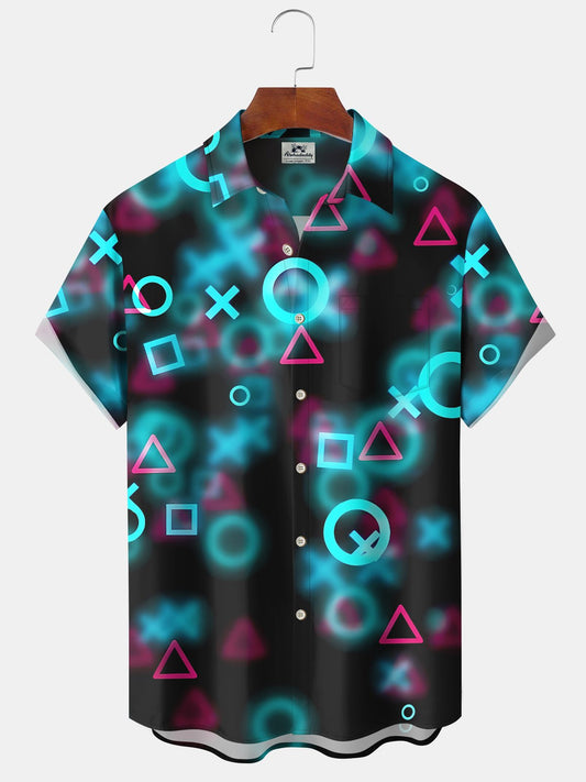 Hawaiian Shirt / Adults / S Vintage Geometric 3D Gradient Space Movie Hawaiian Shirt