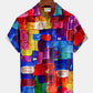 Hawaiian Shirt / Adults / S Vintage Geometric Art Print Chest Bag Men's Tall Hawaiian Shirt