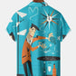 Vintage Geometric Mid-Century Modern Cocktail Hawaiian Shirt for Men