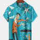 Hawaiian Shirt / Adults / S Vintage Geometric Mid-Century Modern Cocktail Hawaiian Shirt for Men
