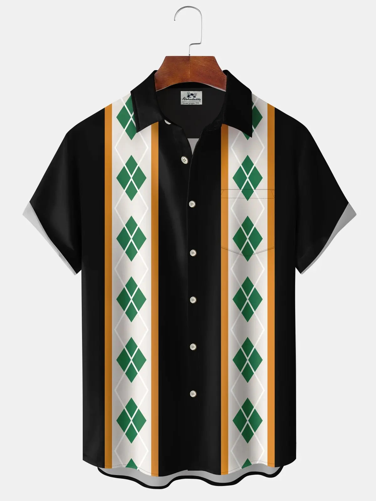 Hawaiian Shirt / Adults / S Vintage Geometric St. Patrick's Bowling Hawaiian Shirt