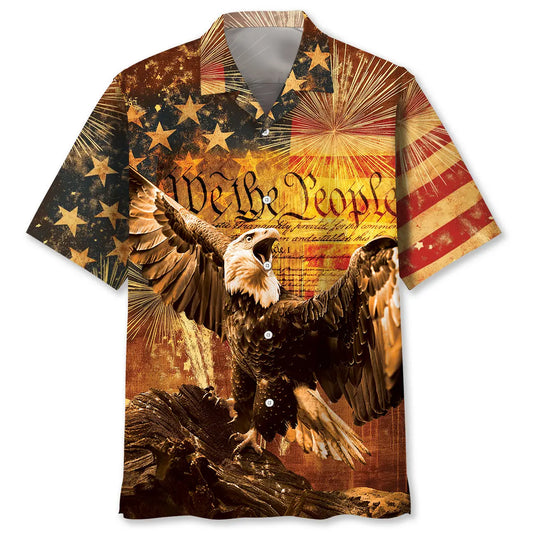 Hawaiian Shirt / Adults / S Vintage God Bless America Hawaiian Shirt