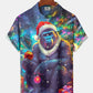 Hawaiian Shirt / Adults / S Vintage Gorilla Funny Christmas Lights Holiday Hawaiian Shirt