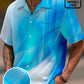 Hawaiian Shirt / Adults / S Vintage Gradient Print Men's Seersucker Stretch Hawaiian Shirt