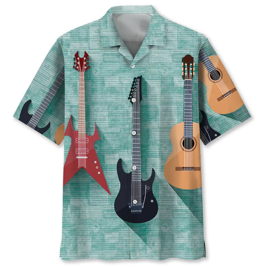 Hawaiian Shirt / Adults / S Vintage Guitar Hawaiian Shirt