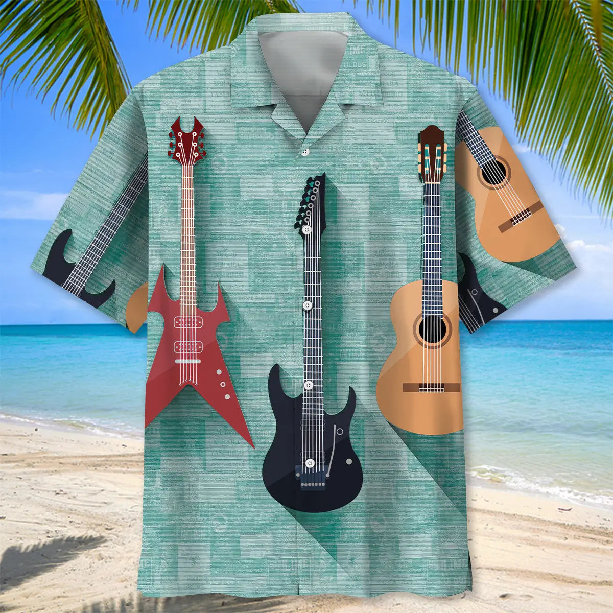 Vintage Guitar Hawaiian Shirt