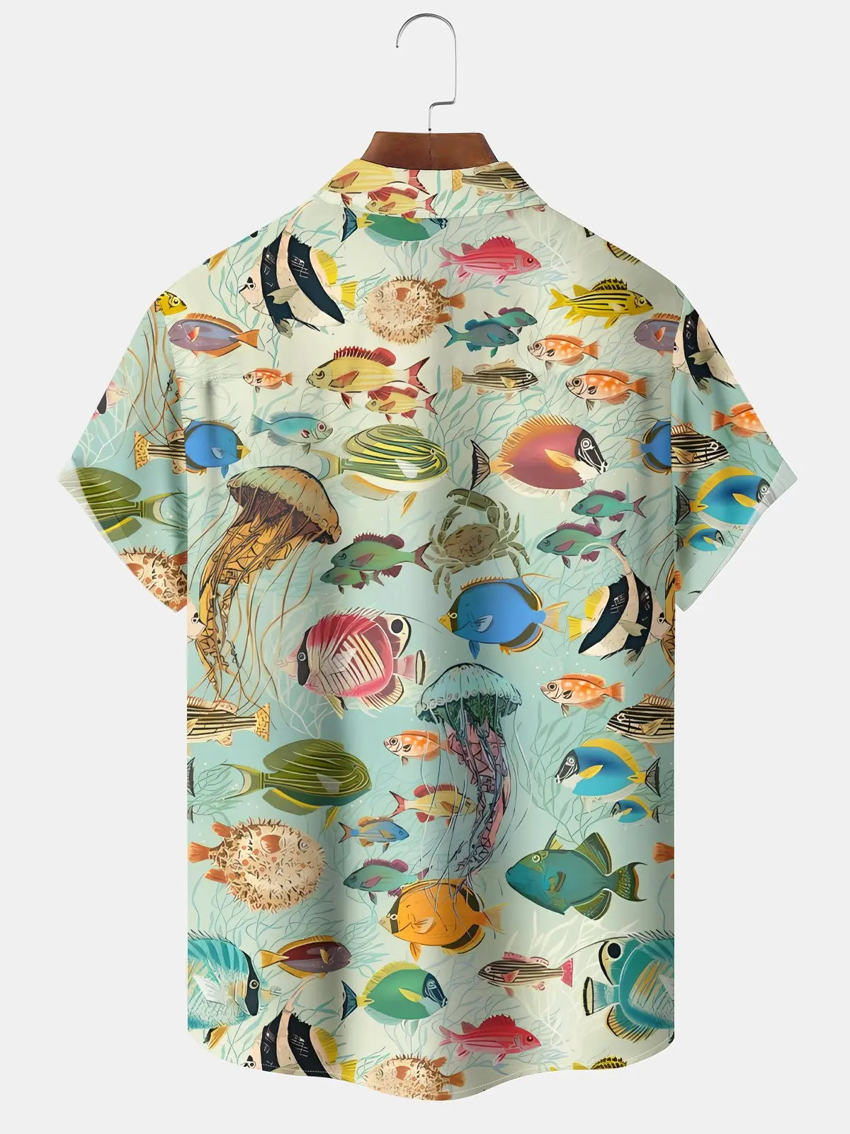 Vintage Hawaiian Sea Life Tropical Fish Gradient Vacation Hawaiian Shirt