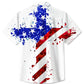 Vintage Holiday American Flag Independence Day Holiday Hawaiian Shirt Polyester Hawaiian Shirts
