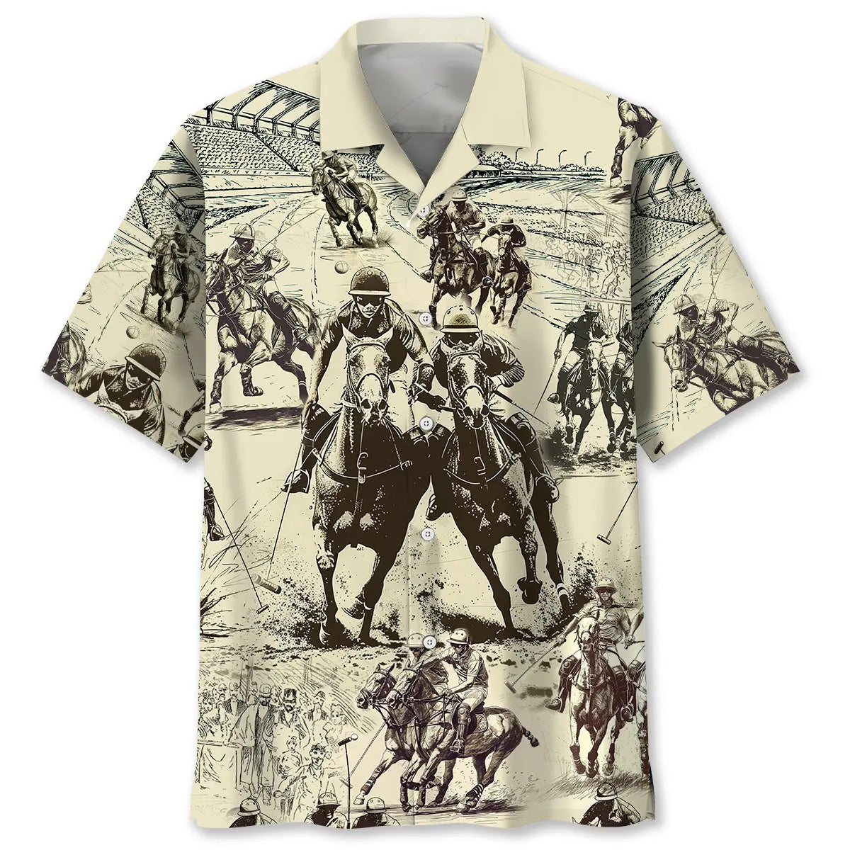 Hawaiian Shirt / Adults / S Vintage Horse Polo Sport Hawaiian Shirt