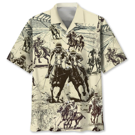 Hawaiian Shirt / Adults / S Vintage Horse Polo Sport Hawaiian Shirt