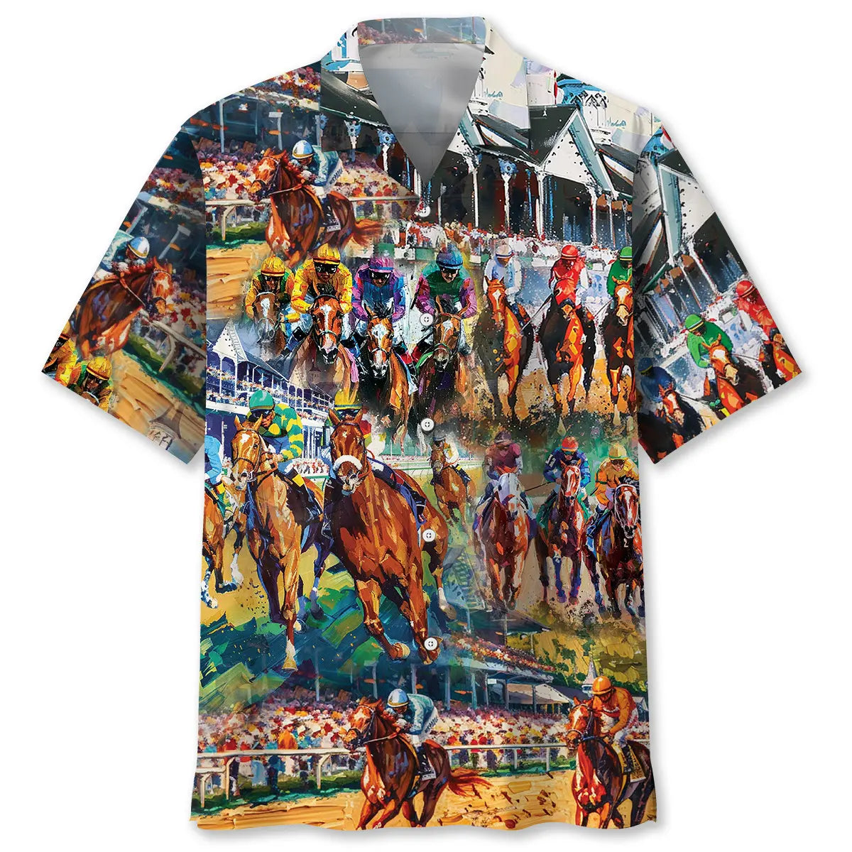 Hawaiian Shirt / Adults / S Vintage Horse Racing Art Hawaiian Shirt