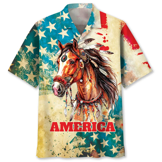 Hawaiian Shirt / Adults / S Vintage Horse USA Hawaiian Shirt