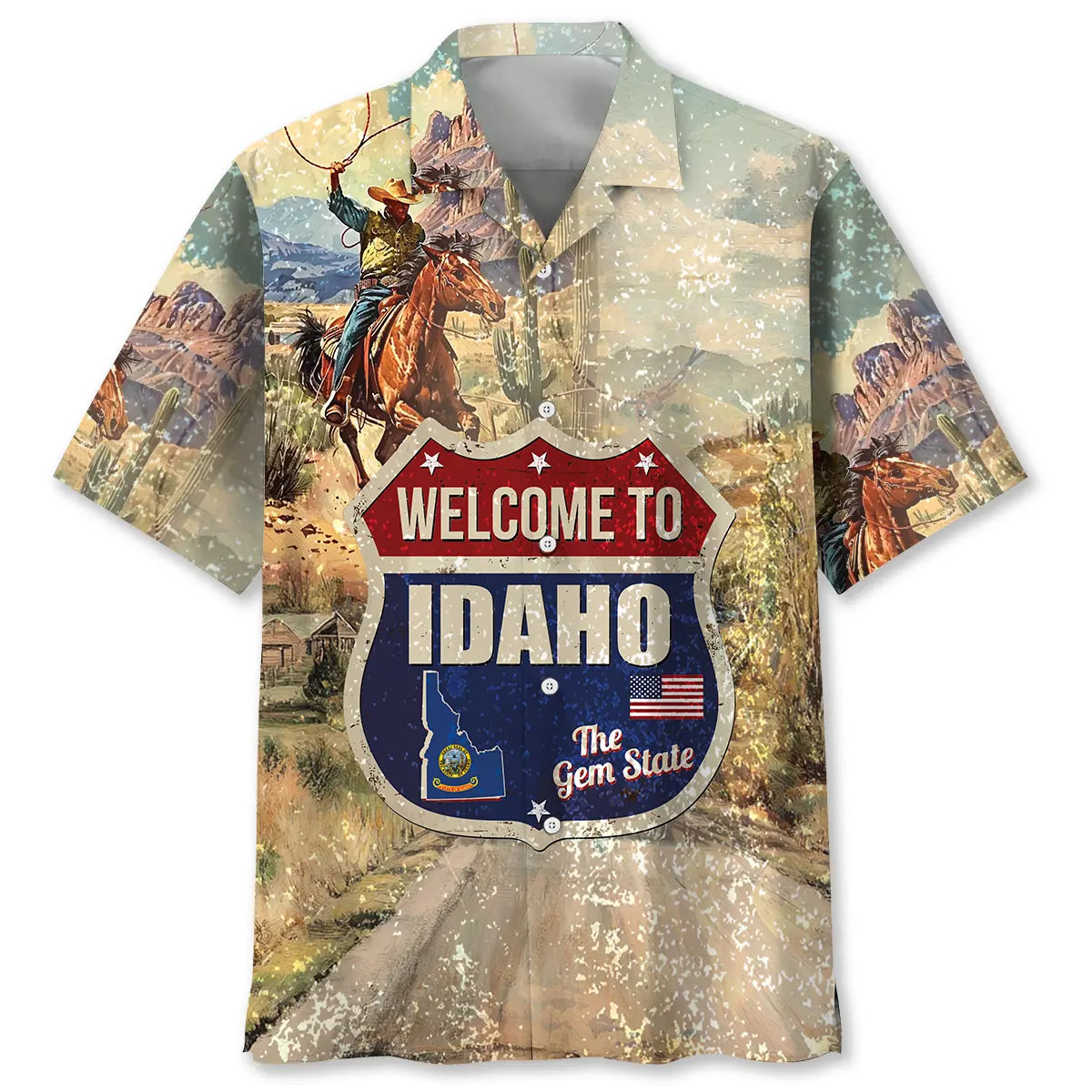 Hawaiian Shirt / Adults / S Vintage Idaho State Hawaiian Shirt