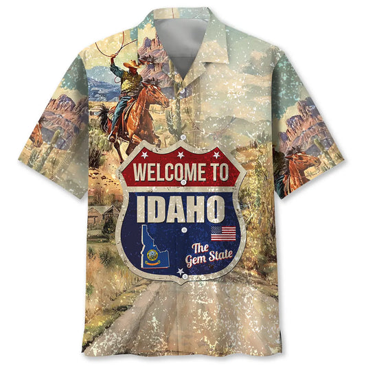 Hawaiian Shirt / Adults / S Vintage Idaho State Hawaiian Shirt