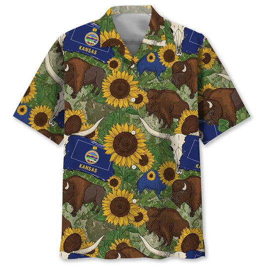 Hawaiian Shirt / Adults / S Vintage Kansas State Doodle Art Hawaiian Shirt