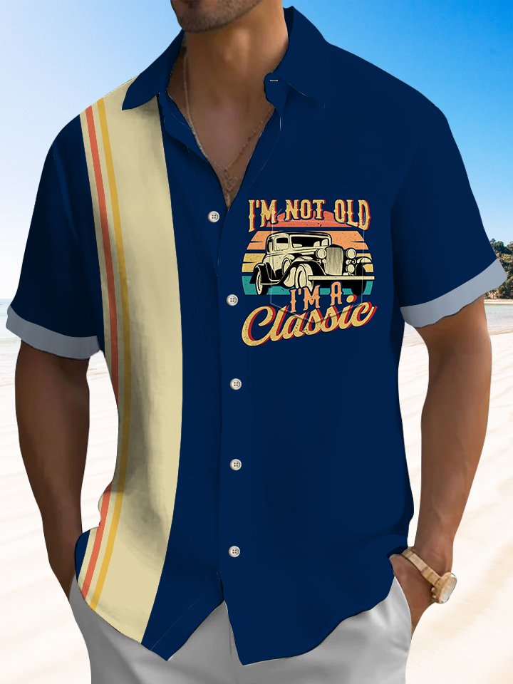 Vintage Letter Car I'm Not Old I'm A Classic Bowling Shirt Hawaiian Shirt