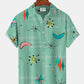 Hawaiian Shirt / Adults / S Vintage Mid-Century Geometric Green Men's Camp Shirt Easy Care Hawaiian Shirts Big Tall