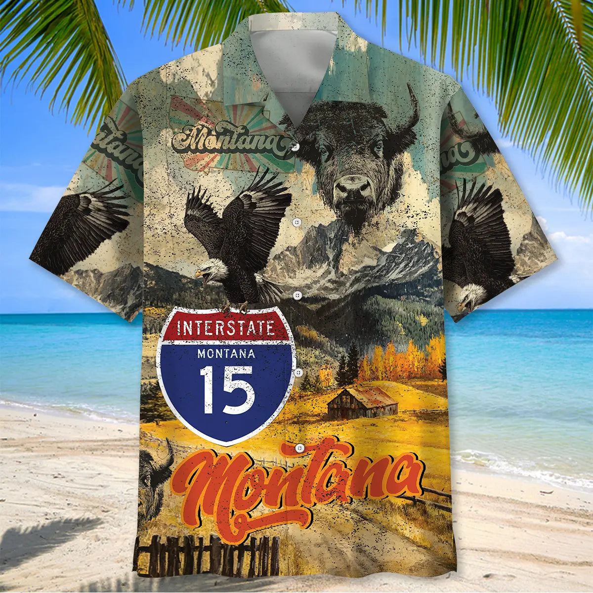Vintage Montana State Hawaiian Shirt