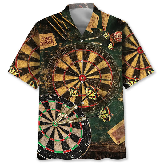 Hawaiian Shirt / Adults / S Vintage Old Darts Board Hawaiian Shirt