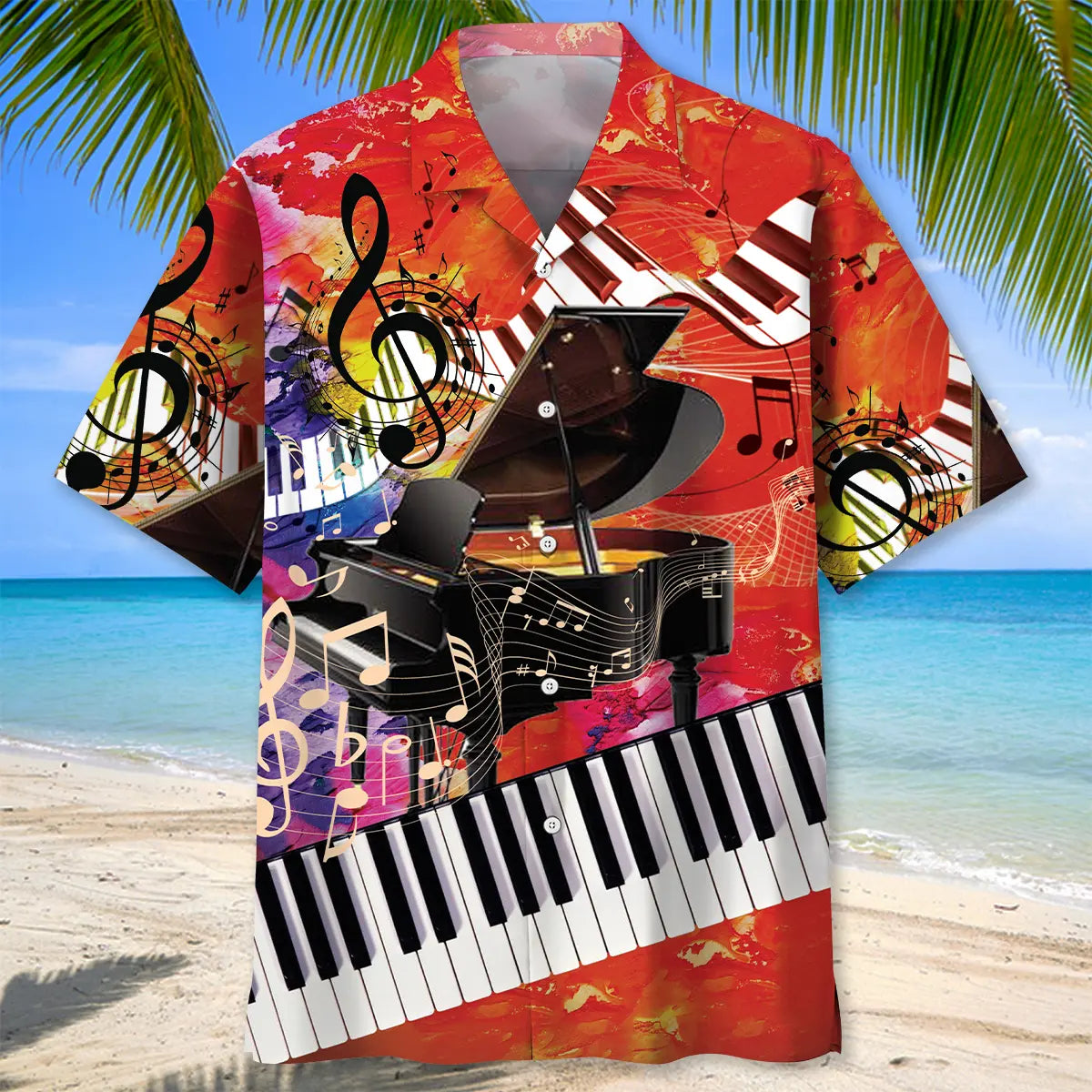 Vintage Piano Art Hawaiian Shirt