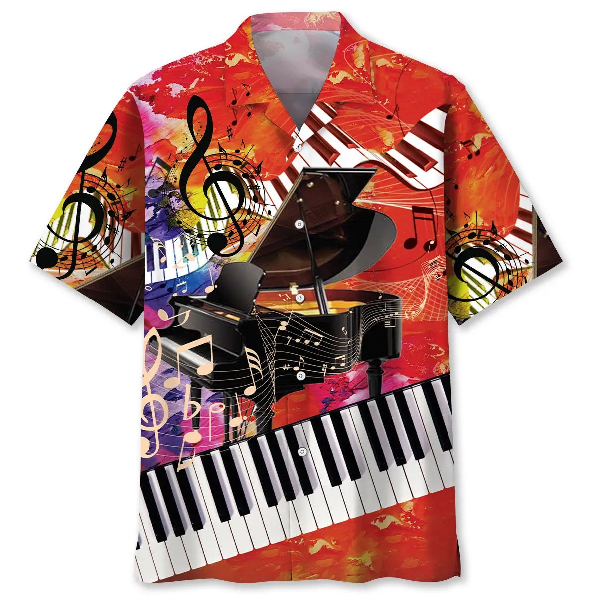 Hawaiian Shirt / Adults / S Vintage Piano Art Hawaiian Shirt