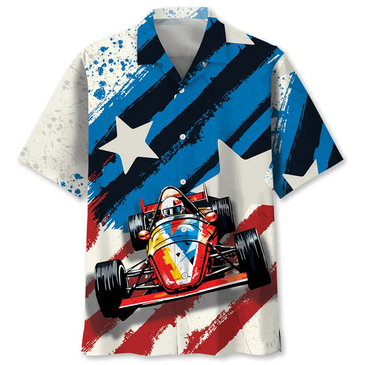 Hawaiian Shirt / Adults / S Vintage Quarter Midget Race Car Hawaiian Shirt