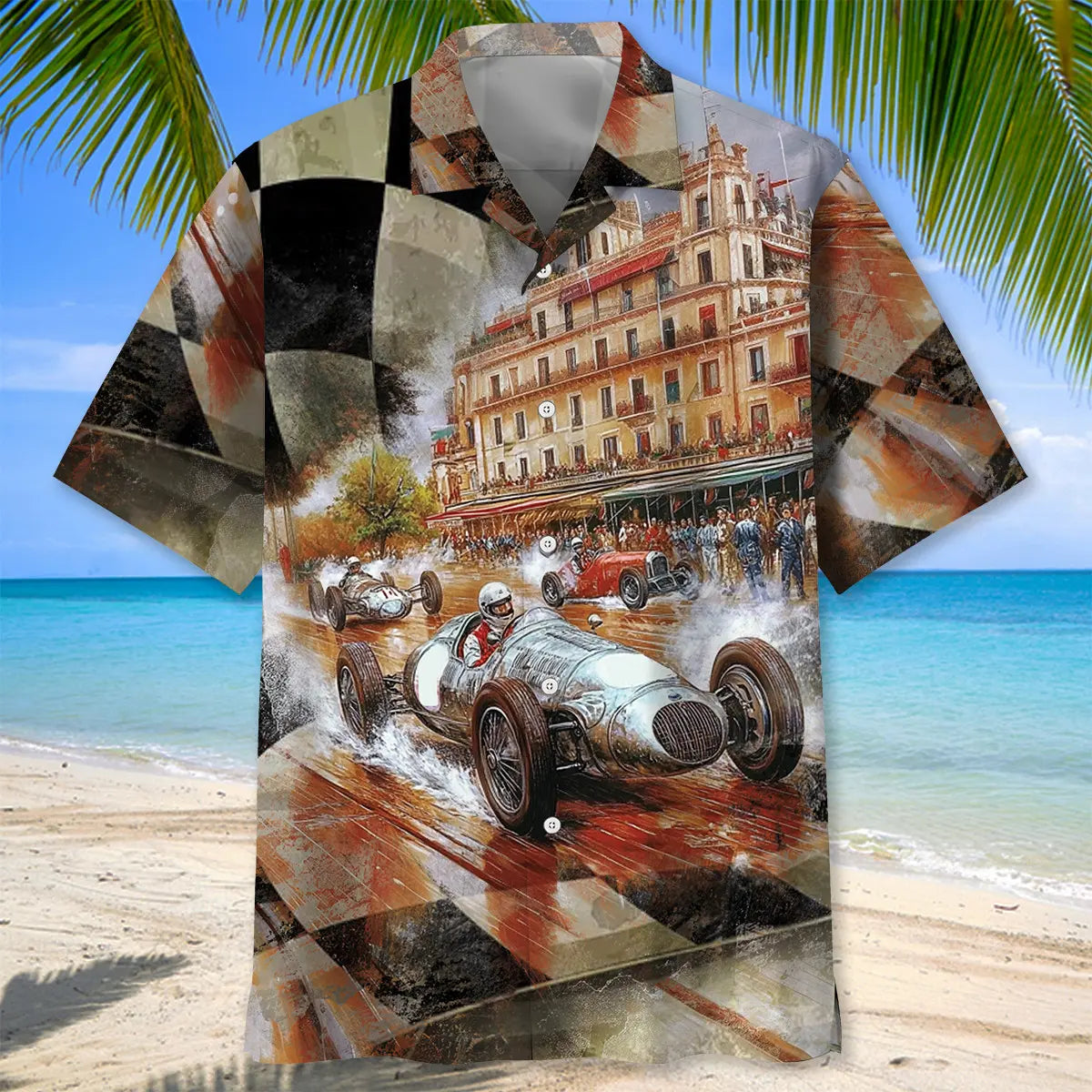 Vintage Road Racing European Hawaiian Shirt