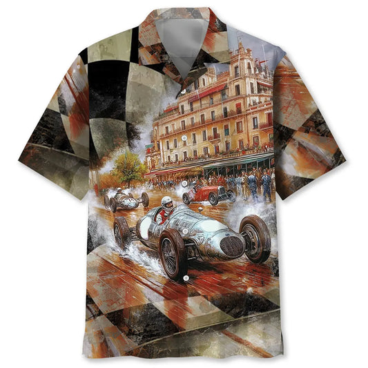 Hawaiian Shirt / Adults / S Vintage Road Racing European Hawaiian Shirt
