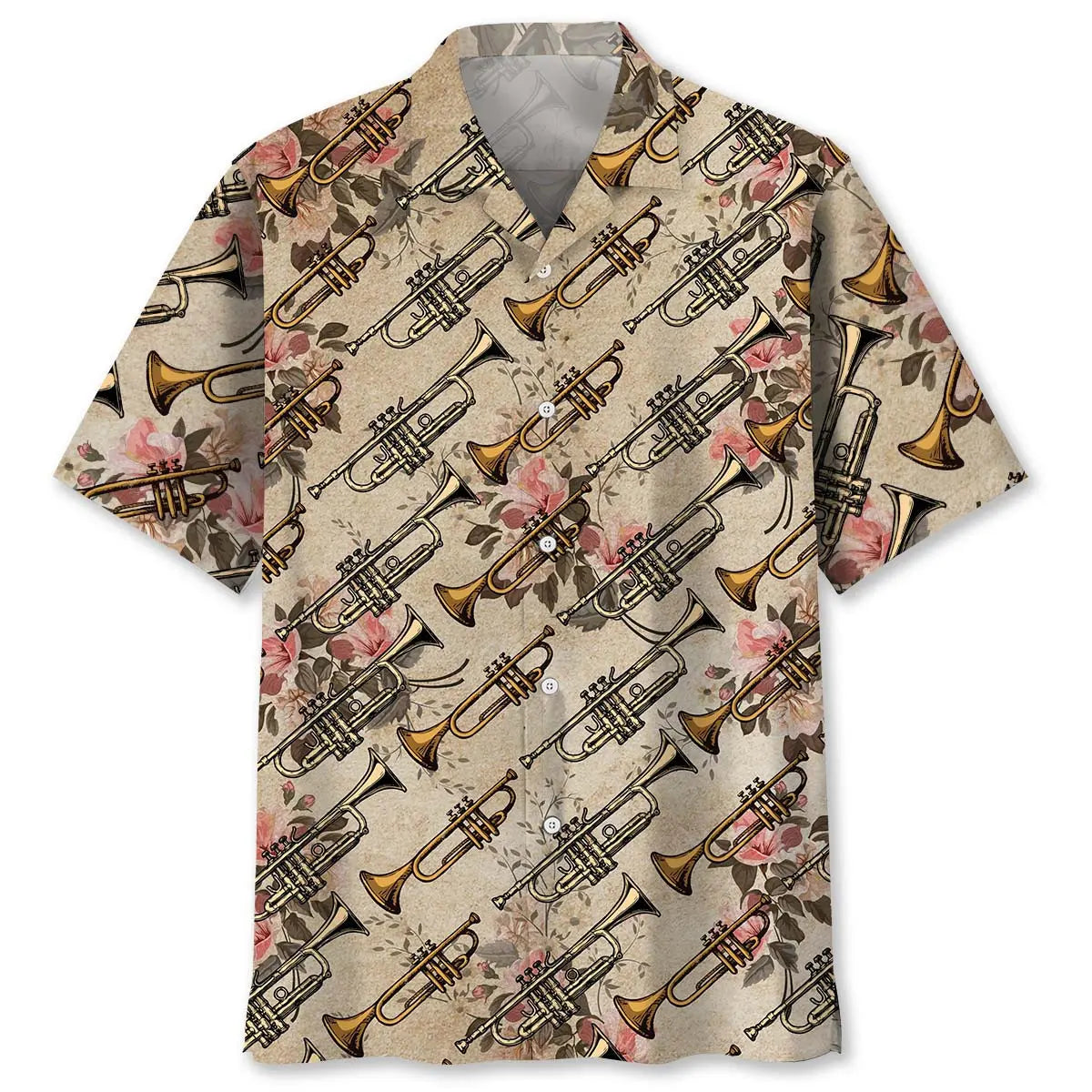 Hawaiian Shirt / Adults / S Vintage Rose Trumpet Hawaiian Shirt