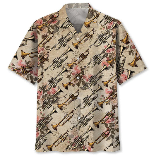 Hawaiian Shirt / Adults / S Vintage Rose Trumpet Hawaiian Shirt