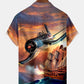 Vintage Sailing Ship Fighter Men's Hawaiian Shirt