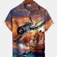Hawaiian Shirt / Adults / S Vintage Sailing Ship Fighter Men's Hawaiian Shirt