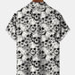 Vintage Skull Floral Plant Beach Men's Hawaiian Shirt