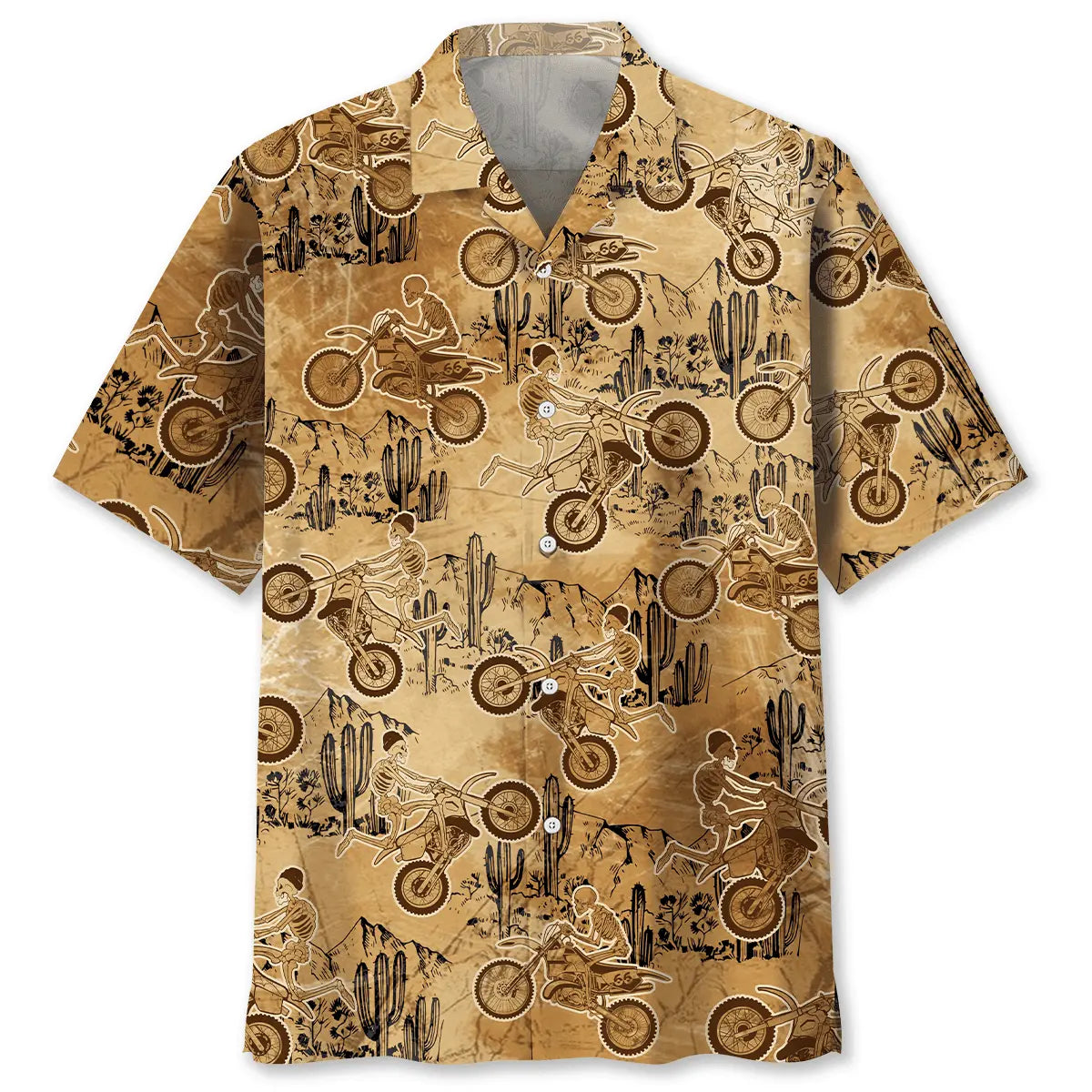 Hawaiian Shirt / Adults / S Vintage Skull Motocross Hawaiian Shirt