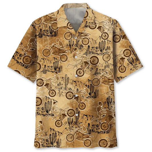 Hawaiian Shirt / Adults / S Vintage Skull Motocross Hawaiian Shirt