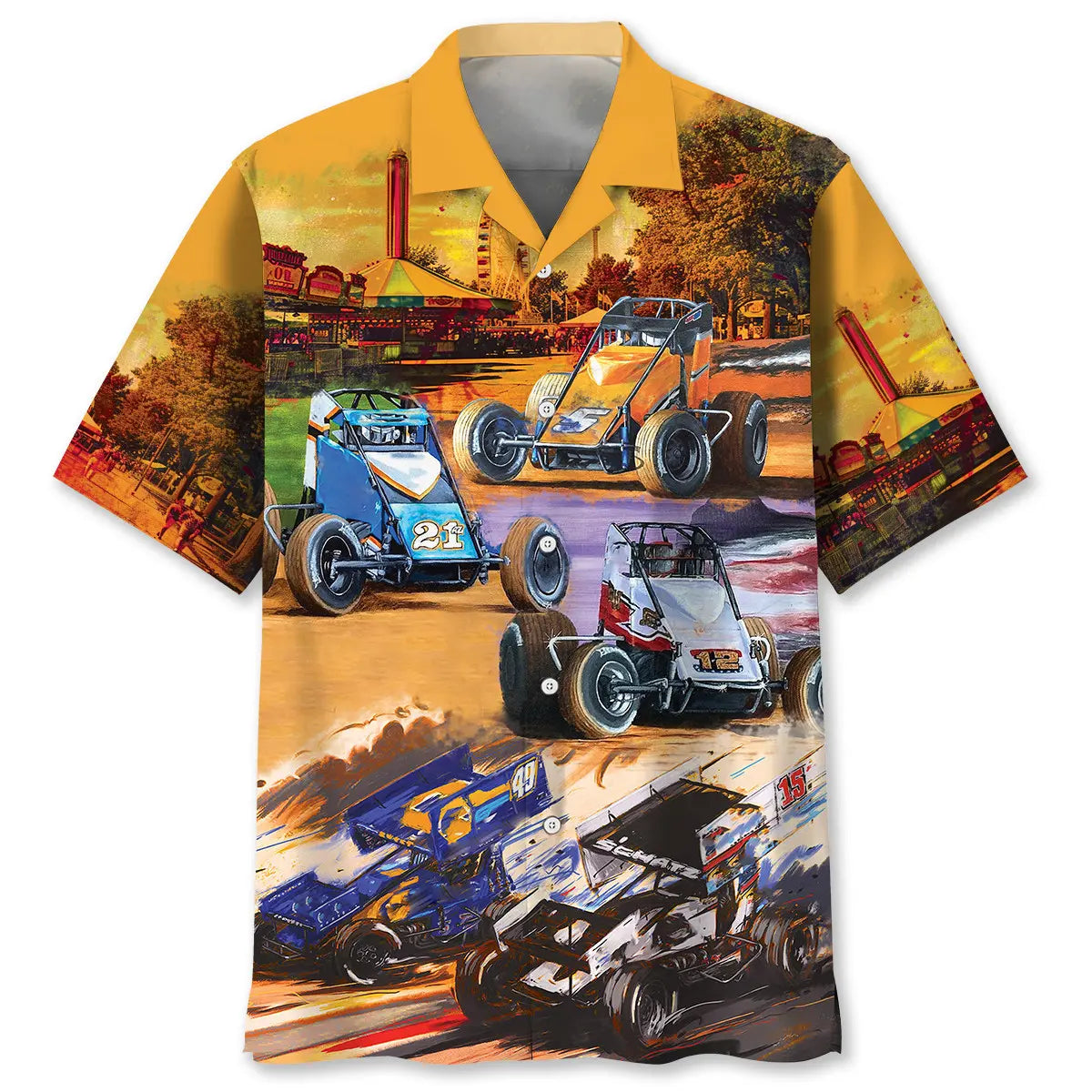 Hawaiian Shirt / Adults / S Vintage Sprint Car Racing Hawaiian Shirt