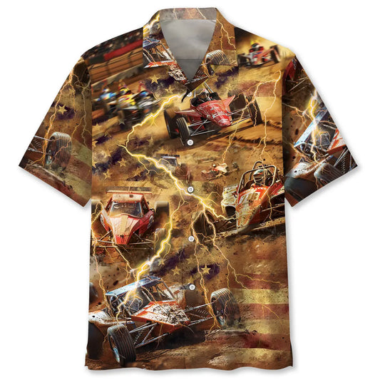 Hawaiian Shirt / Adults / S Vintage Sprint Car Racing Hawaiian Shirt